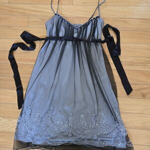 Teeze Me Black Sheer Embellished Dress